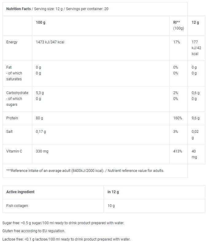 Poudre de boisson marine en collagène - 0,240 kg