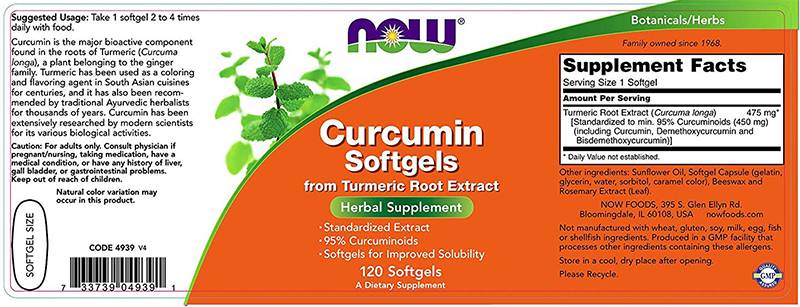 Curcumiques Curcumine SoftGells 475 mg - 60 softgels