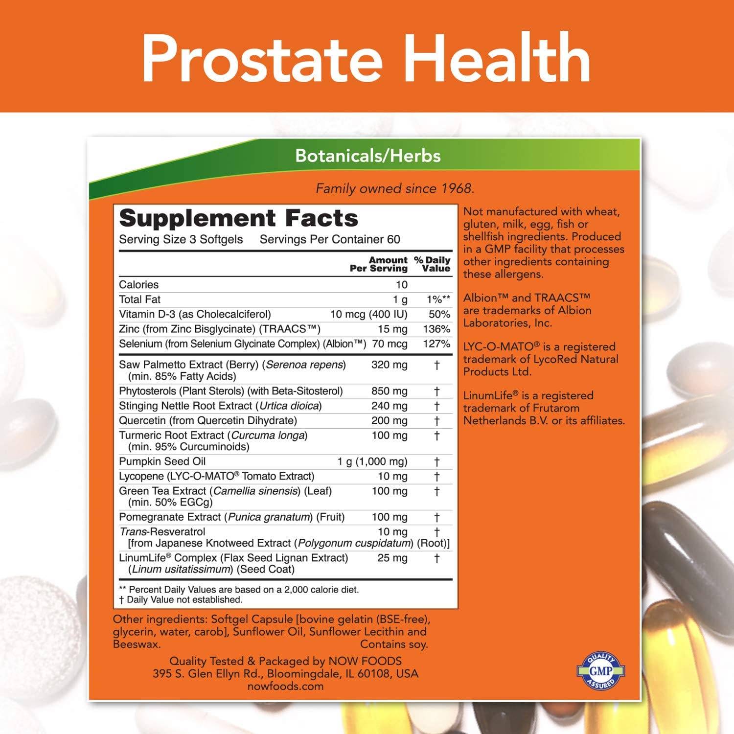Santé de la prostate - 180 capsules de gel