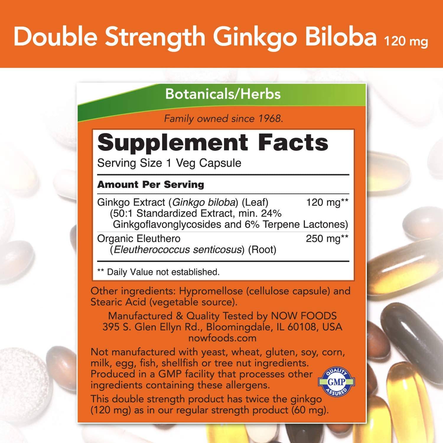 Ginkgo biloba 120 mg/double résistance - 50 capsules