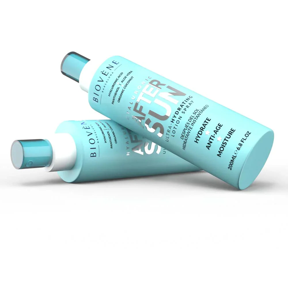 Pulvérisation de lotion apaisante avec de l'acide hyaluronique après le soleil - 200 ml