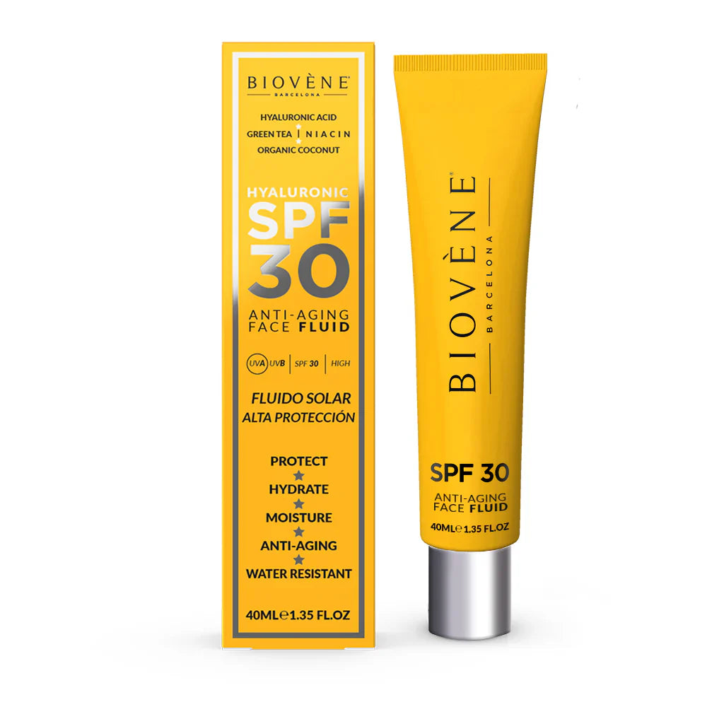 Crème solaire du visage hydratant SPF 30 avec acide hyaluronique anti-âge - 40 ml