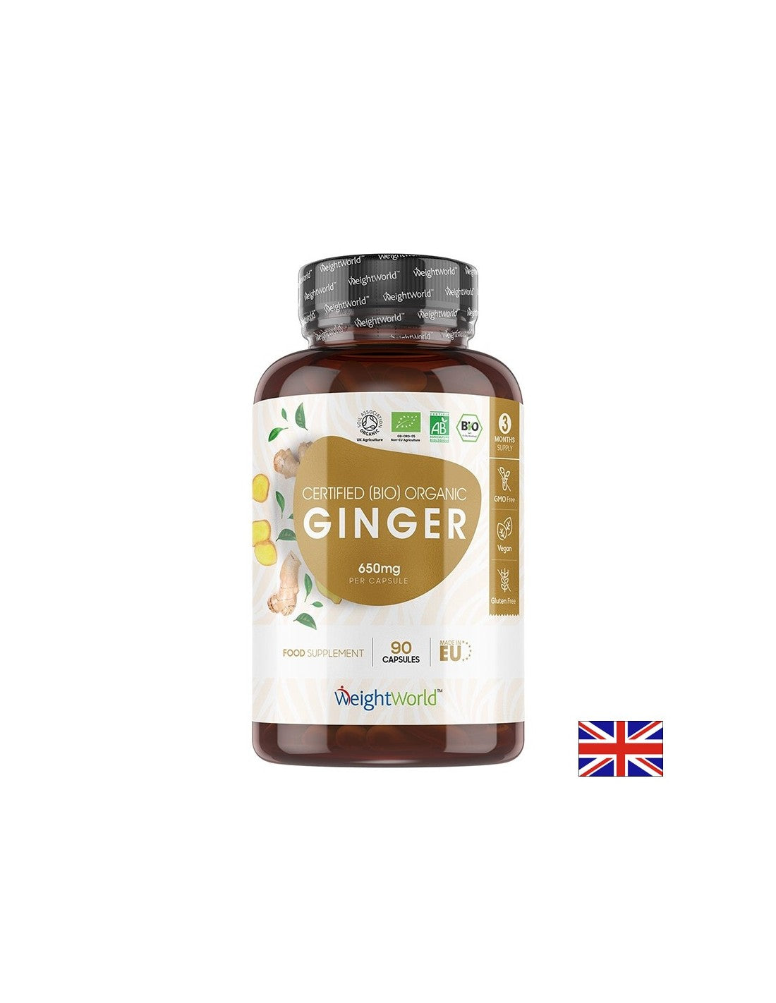 Pour l'inconfort de l'estomac - gingembre (racine), 90 capsules