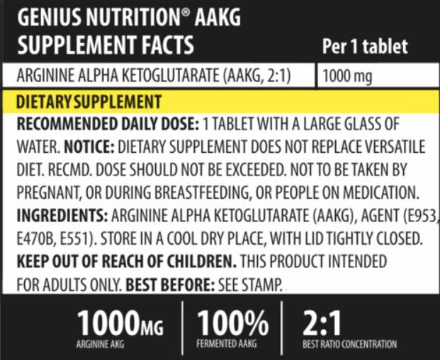 AAKG 1000 mg 180 comprimés