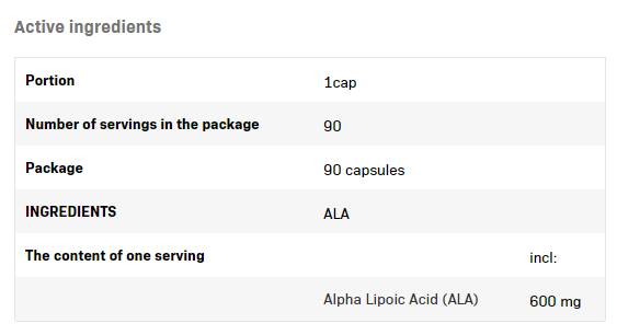 ALA/ALPHA ACTIQUE LIPOIQUE 600 mg - 90 capsules