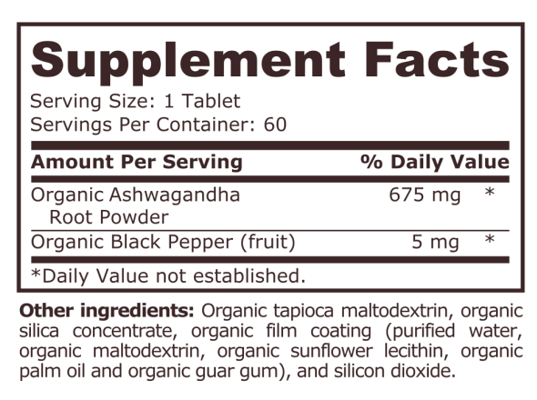 <tc>Pure Nutrition</tc> - ASHWAGANDHA BIO - 60 comprimés