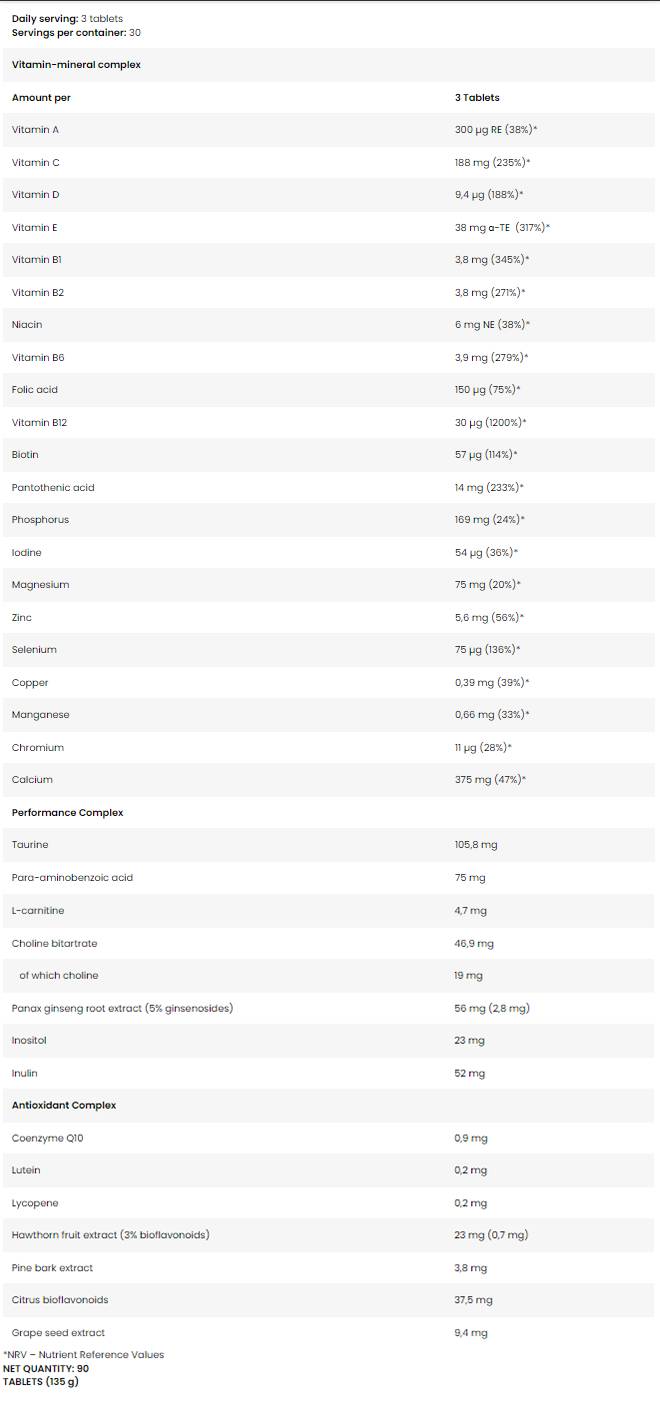 Complexe Vita Active - 90 comprimés