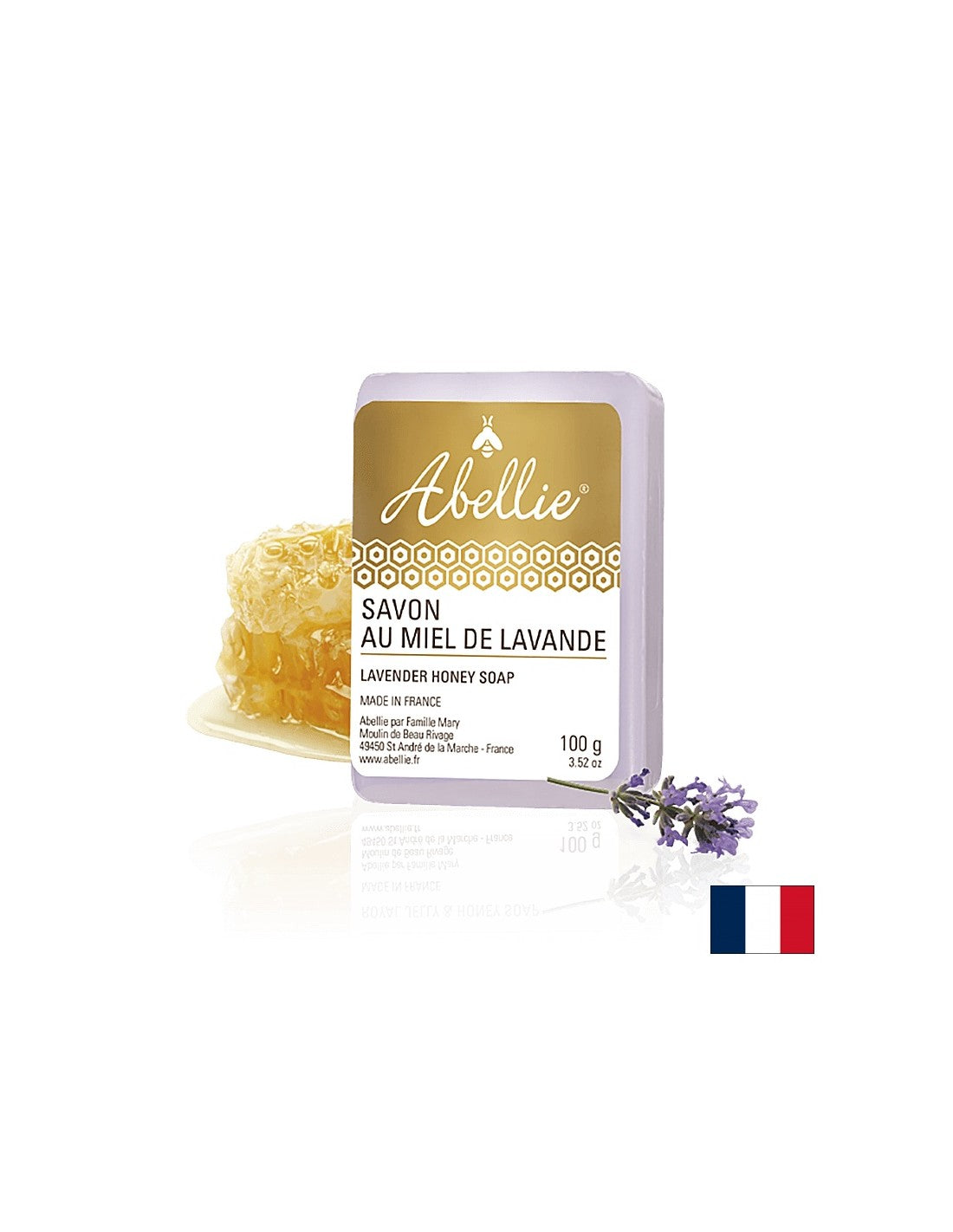 Savon avec du miel et de la lavande - Abellie Savon au Miel de Lavande, 100 g
