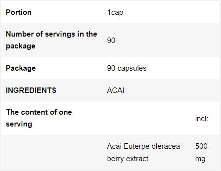 Berry d'açai 500 mg - 90 capsules