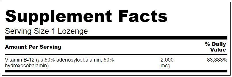 Complexe B12 activé 2000 MCG - 60 comprimés sublinguaux