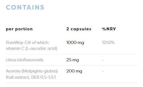 Actif C 1000 mg | Pureway-C® avec des bioflavonoïdes d'agrumes et acerola - 120 capsules