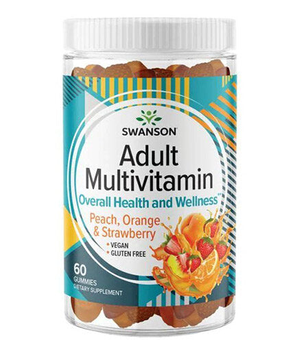 Gummies multivitamines adultes | Pêche, orange et fraise - 60 comprimés à croquer