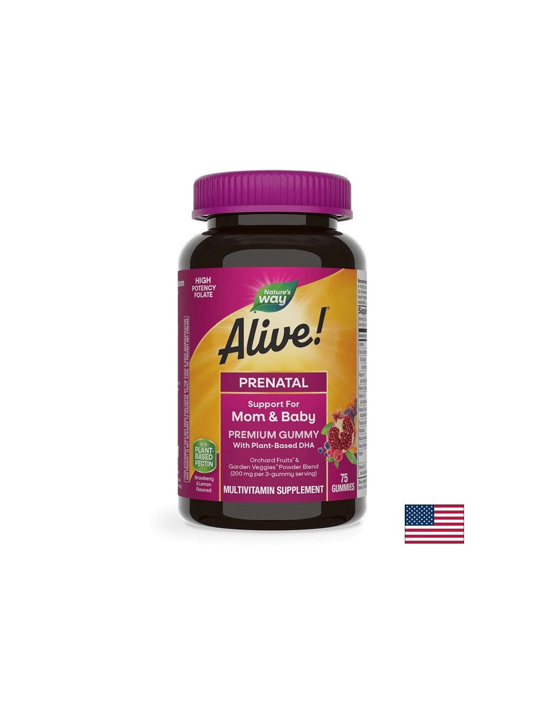 <tc>Alive</tc>! - <tc>Alive</tc> Multivitamines premium pour femmes enceintes, 75 comprimés Nature's Way Jelly