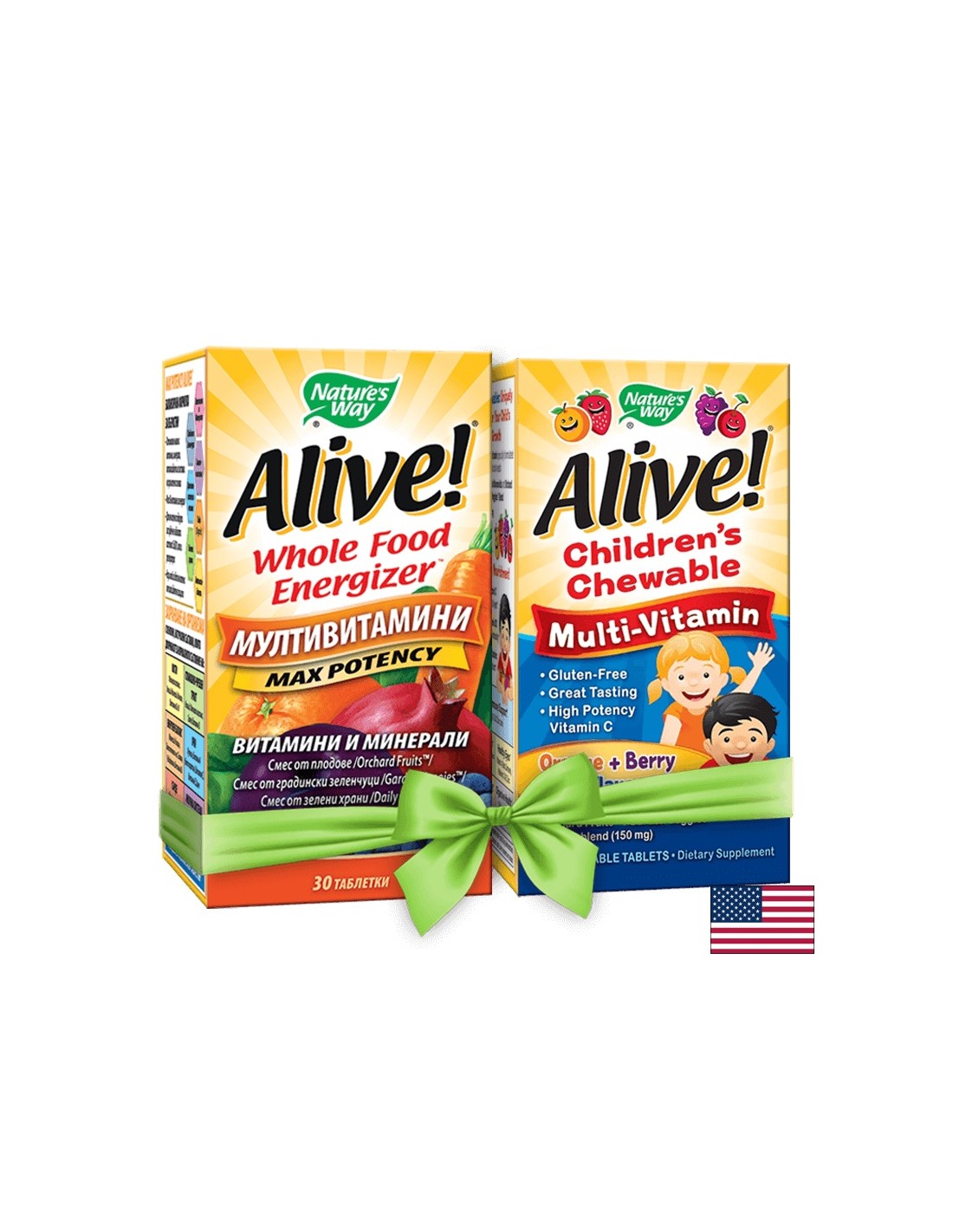 Pack promotionnel <tc>Alive</tc> multivitamines pour adultes et enfants