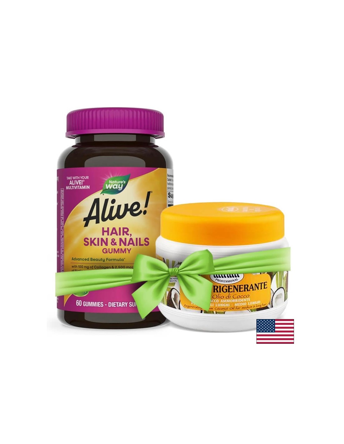 <tc>Alive</tc>! Formule Premium Cheveux, Peau et Ongles - 60 gummies