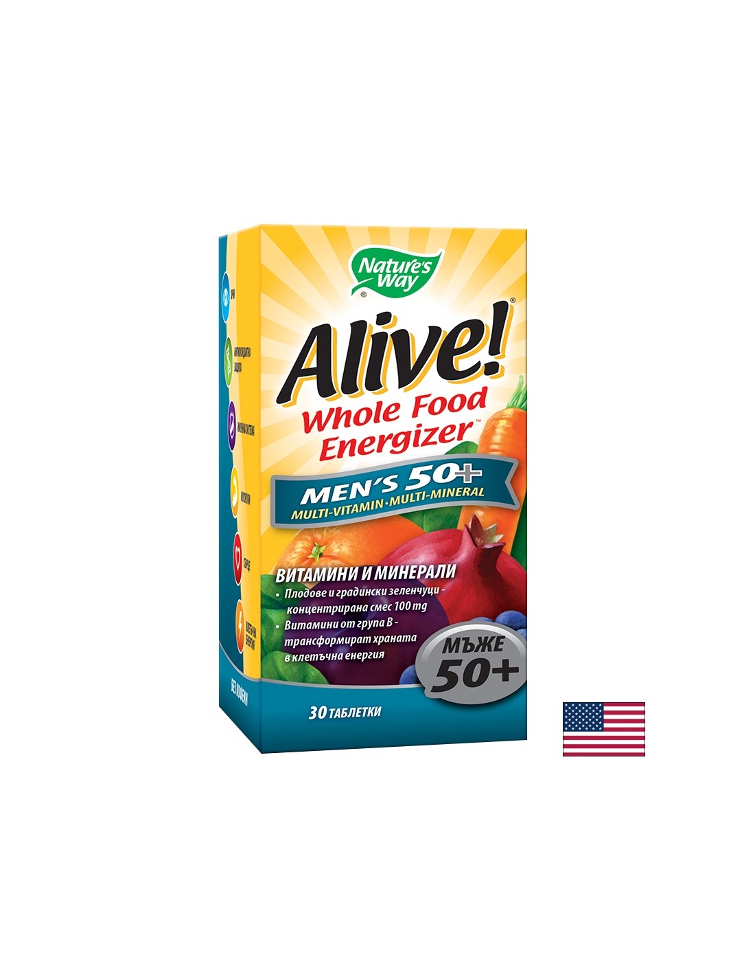 <tc>Alive</tc> Multivitamines pour hommes de 50 ans et plus, 30 comprimés Nature's Way