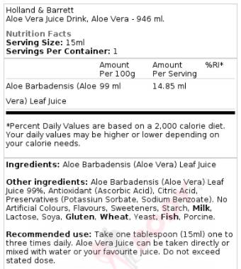 Jus d'aloe vera 946 ml