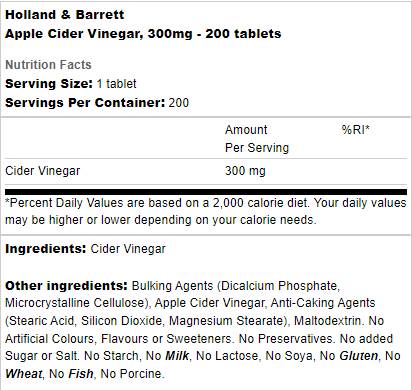 Vinaigre de cidre de pomme 300 mg - 400 comprimés