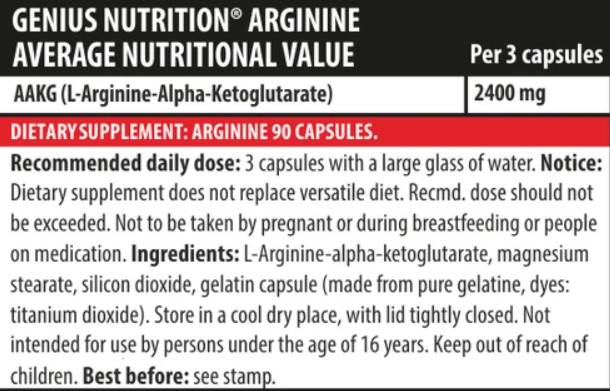 Arginine akg - 90 capsules