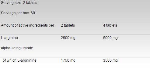 Arginine akg/aakg 1250 mg - 120 comprimés