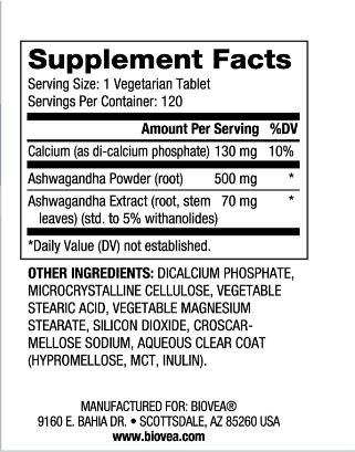 Ashwagandha 572 mg/120 onglets