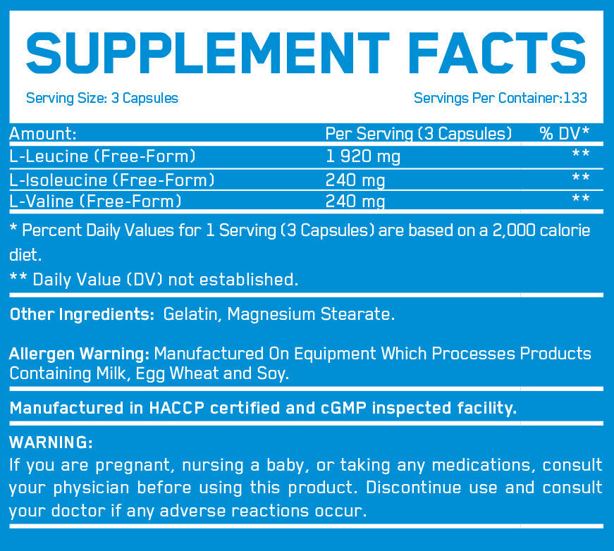 BCAA 8: 1: 1 800 mg/400 Caps.