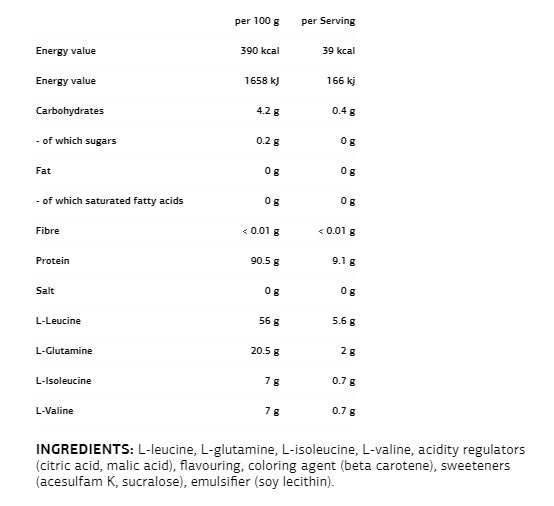 BCAA 8: 1: 1 + glutamine - 0,300 kg
