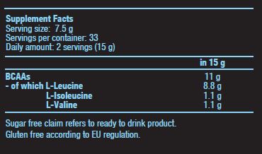 BCAA 8: 1: 1 zéro - 0,250 kg