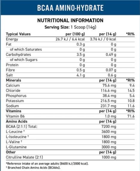 BCAA Amino-hydrate | Next Génération - 1400 grammes