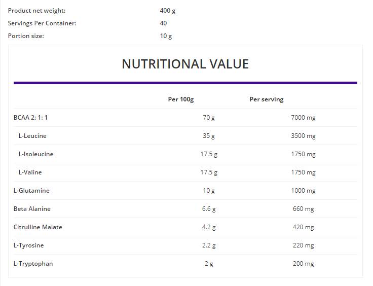 BCAA Max Instant Powder 400 grammes