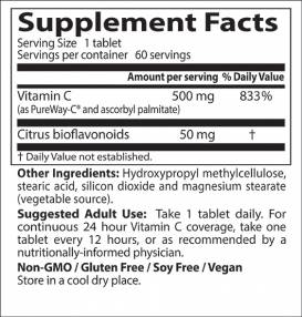 Meilleure vitamine C de 12 heures avec Pureway-C - 60 comprimés
