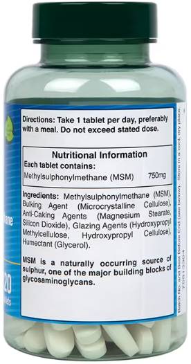 MSM/méthylsulphonylméthane 750 mg - 120 comprimés