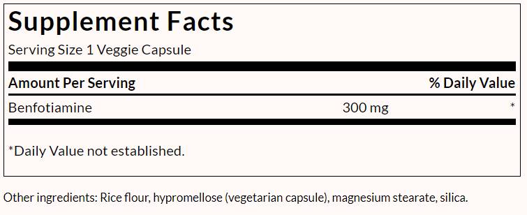 Benfotiamine 300 mg - Force maximale - 60 capsules