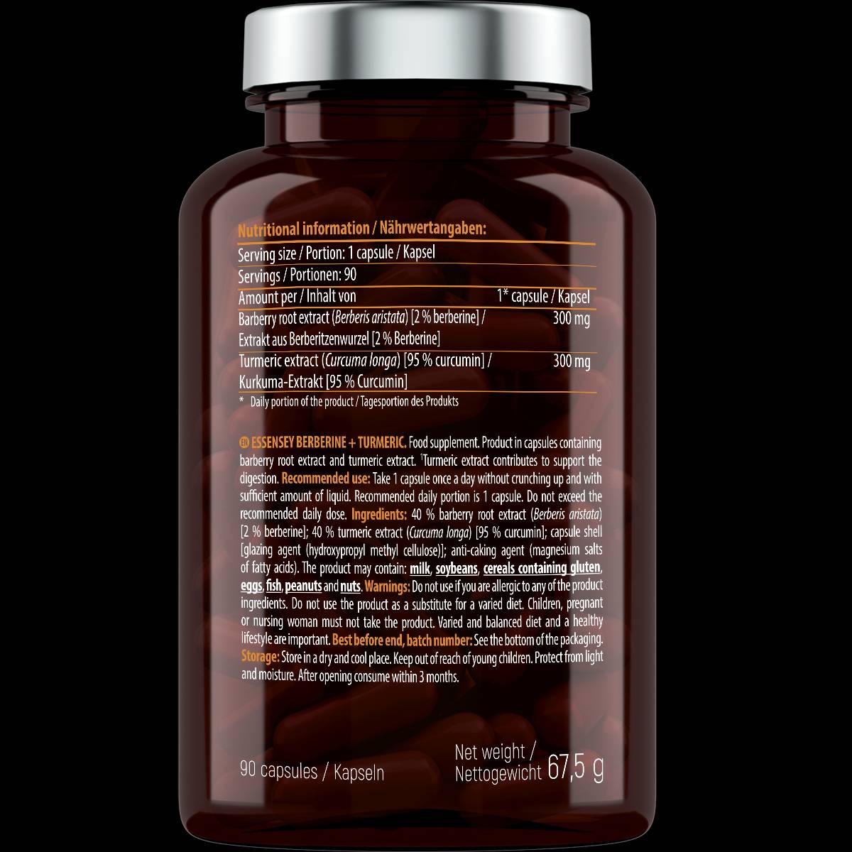 Berberine + curcuma - 90 capsules