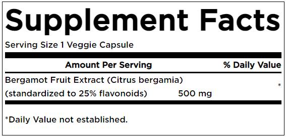 Extrait de bergamote 500 mg - 30 capsules