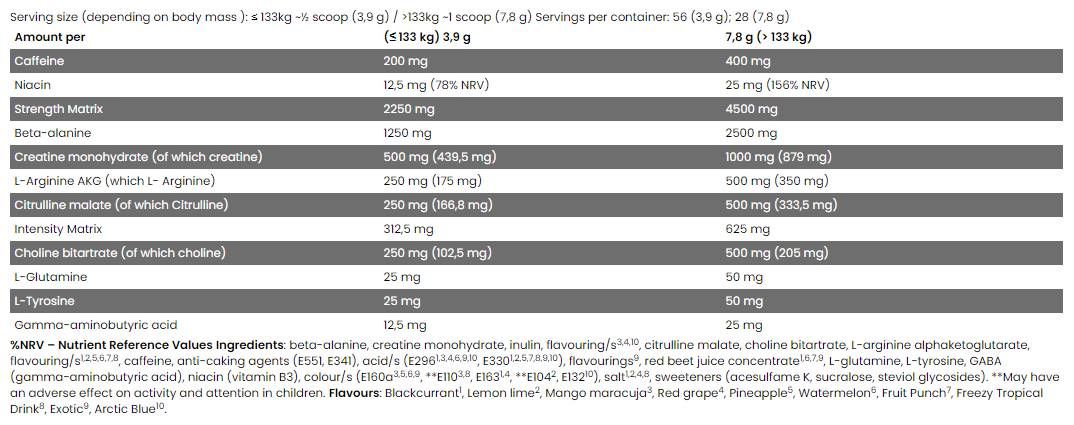 Ligne noire/Brain de dispersion/pré-entraînement super concentré - 222 grammes