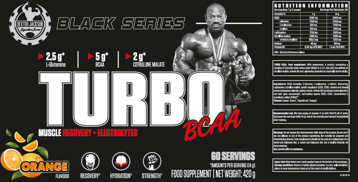 Série noire | Turbo BCAA Muscle Recovery and Electrolytes - 420 grammes