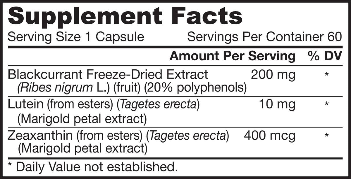 Brackcurrant + Lutein 60 Capsules