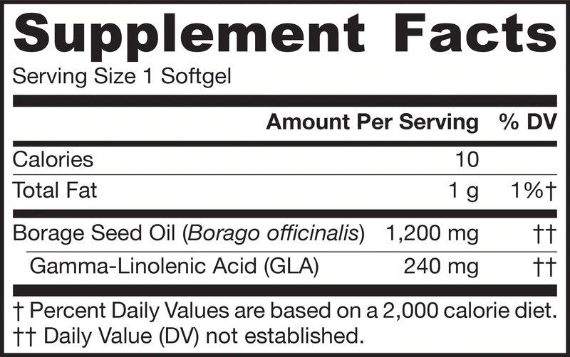 Borage (GLA) 1200 mg - 120 capsules de gel
