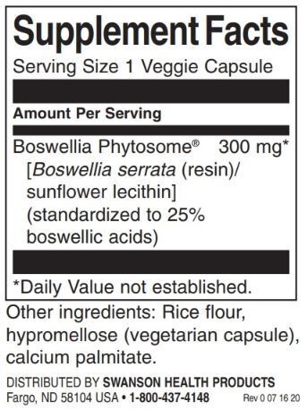 Phytosome Boswellia - VCAPS de 300 mg/60 normalisés - 0