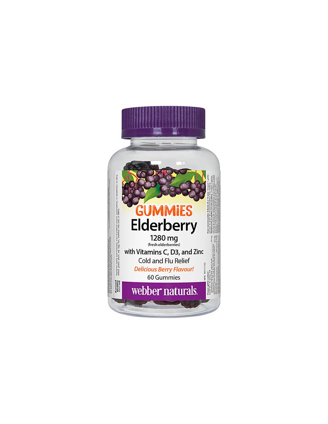 Sureau noir + vitamines C, D3 et zinc - formule complexe pour une forte immunité, 60 comprimés de gel