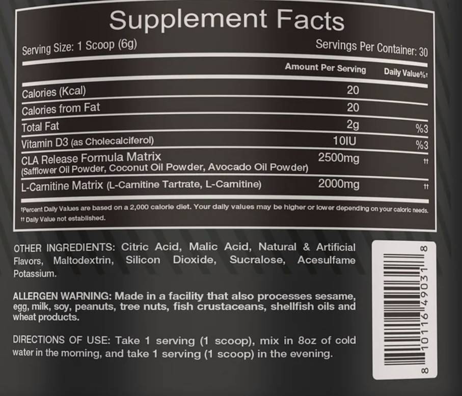 CLA + L-Carnitine | GRAMES NON-STIM
