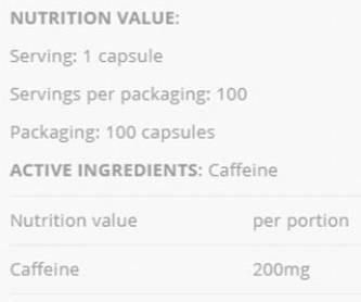 Cafeine 200 Power - 100 capsules
