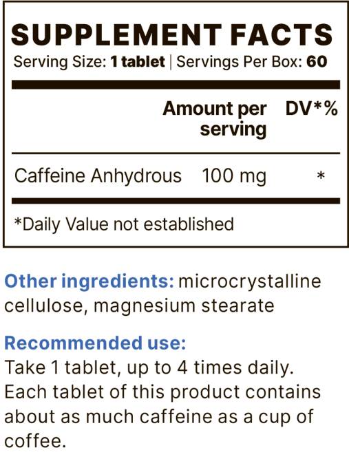 Cafeine BP 100 mg - 60 comprimés