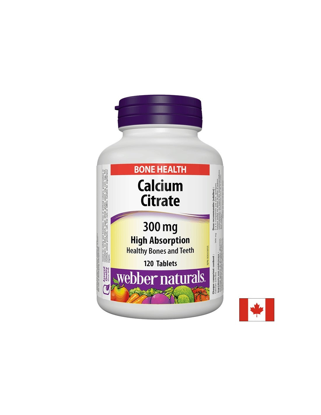 Citrate de calcium, 300 mg, 120 comprimés