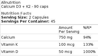 Calcium D3 + K2 90 capsules