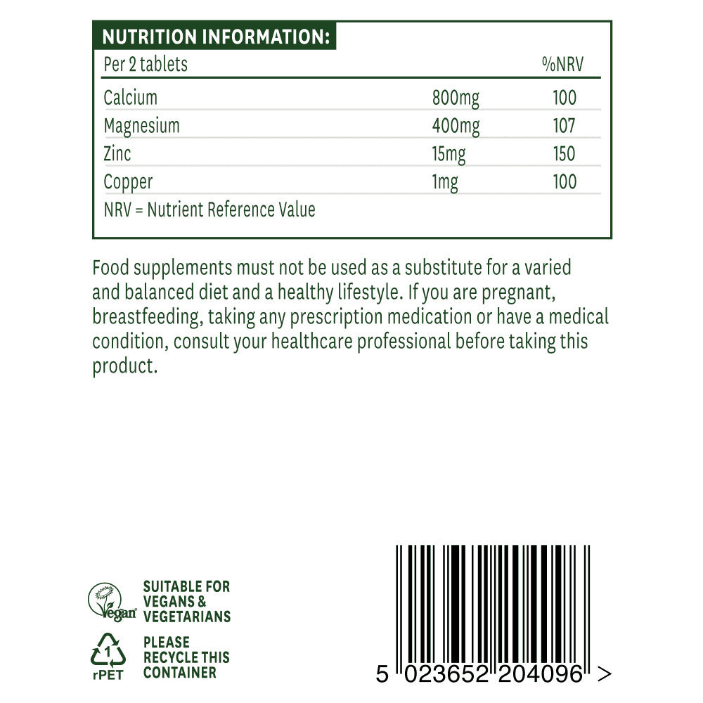 Calcium, magnésium et zinc (calcium, magnésium + zinc) 90 comprimés naturesaid