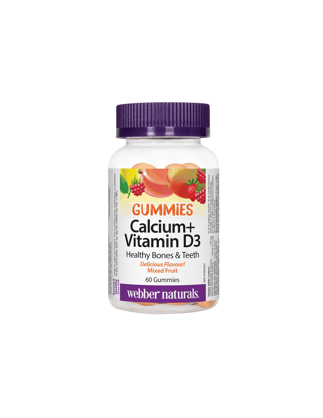 Calcium + Vitamine D3 Gummies/Calcium + Vitamine D3 x 60 comprimés de gelée