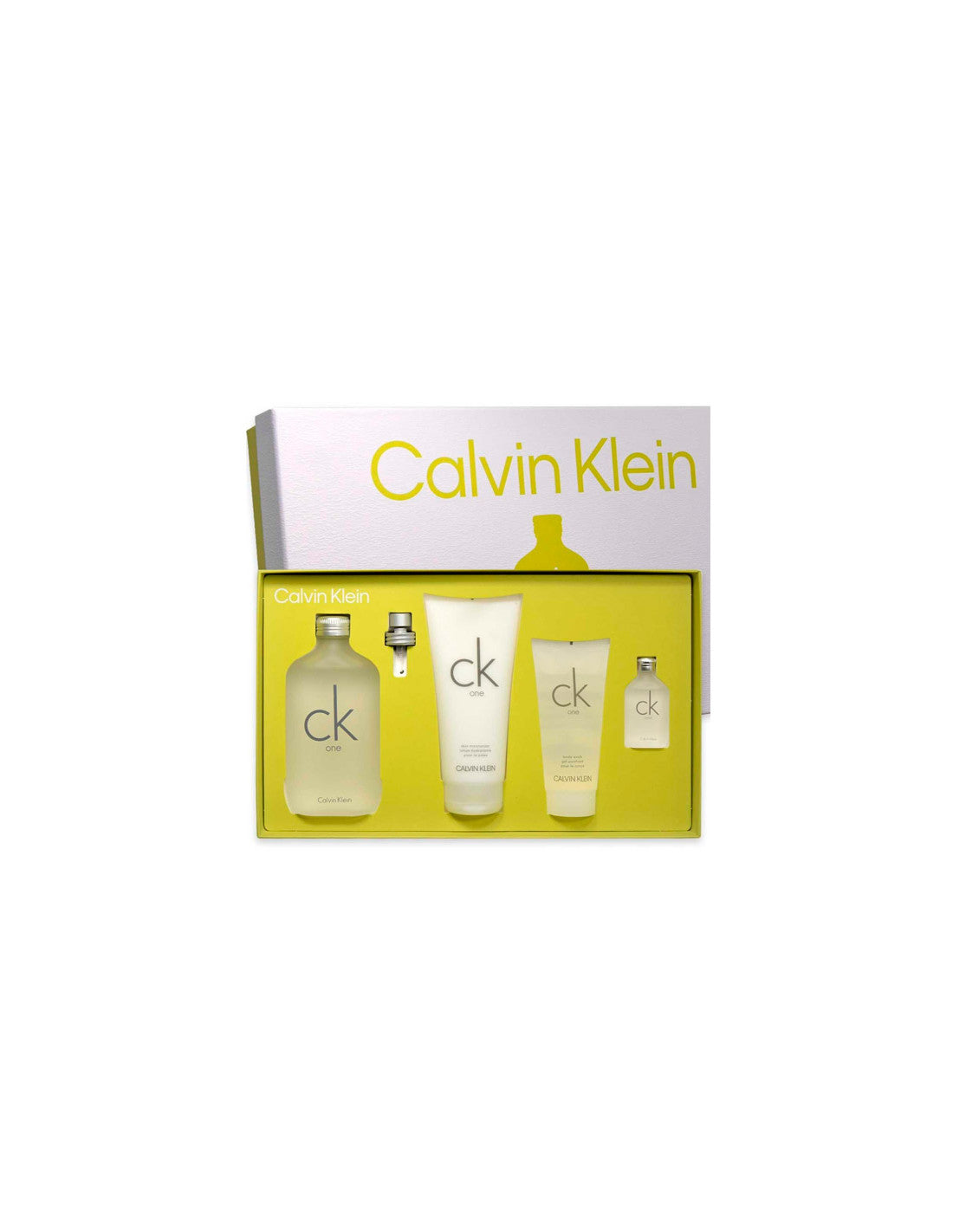 <tc>CALVIN KLEIN</tc> Coffret Ck One Edt 200 ml, Lotion pour le corps 100 ml, Gel 100 ml, mini 15 ml@