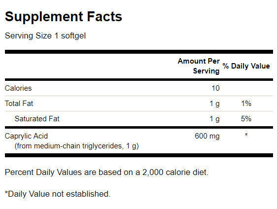 Acide caprylique 600 mg - 60 capsules de gel